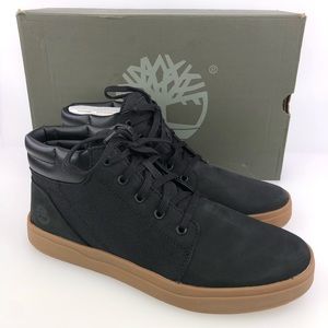 Timberland Mens Davis Square black Leather nubuck chukka shoes ankle boots